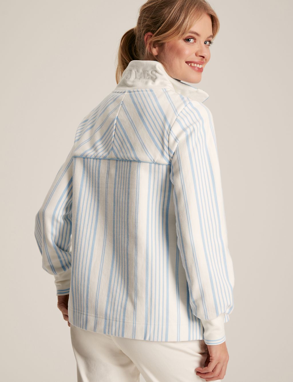 Pure Cotton Striped Half Zip Sweatshirt 2 of 7