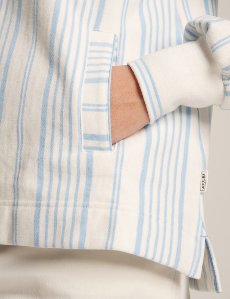 Pure Cotton Striped Half Zip Sweatshirt 5 of 7