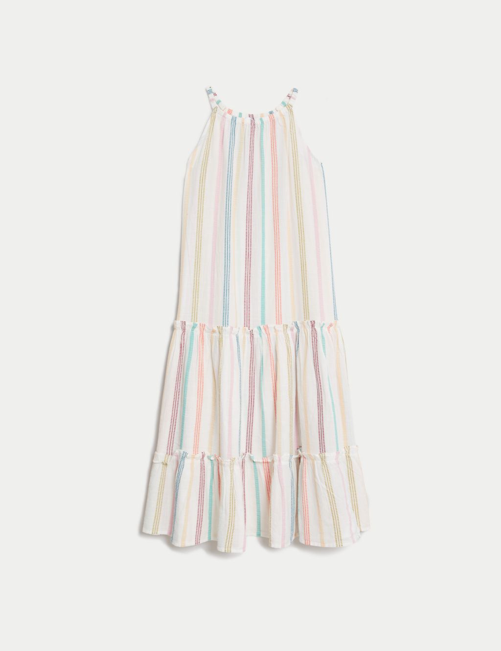 Pure Cotton Striped Halterneck Dress (6-16 Yrs) 1 of 5