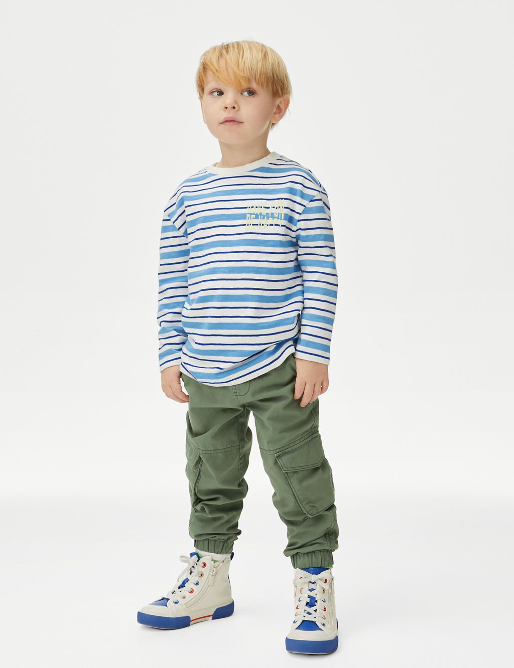 Pure Cotton Striped Have Fun Be Happy Top (2-8 Yrs) 2 of 4