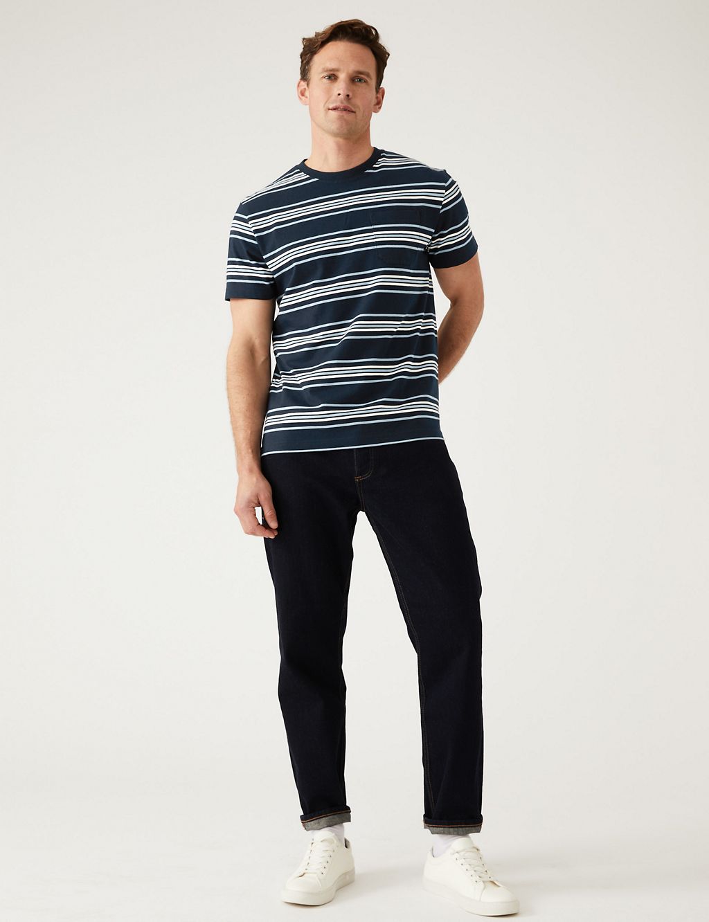 Pure Cotton Striped Heavy Weight T-Shirt 4 of 5
