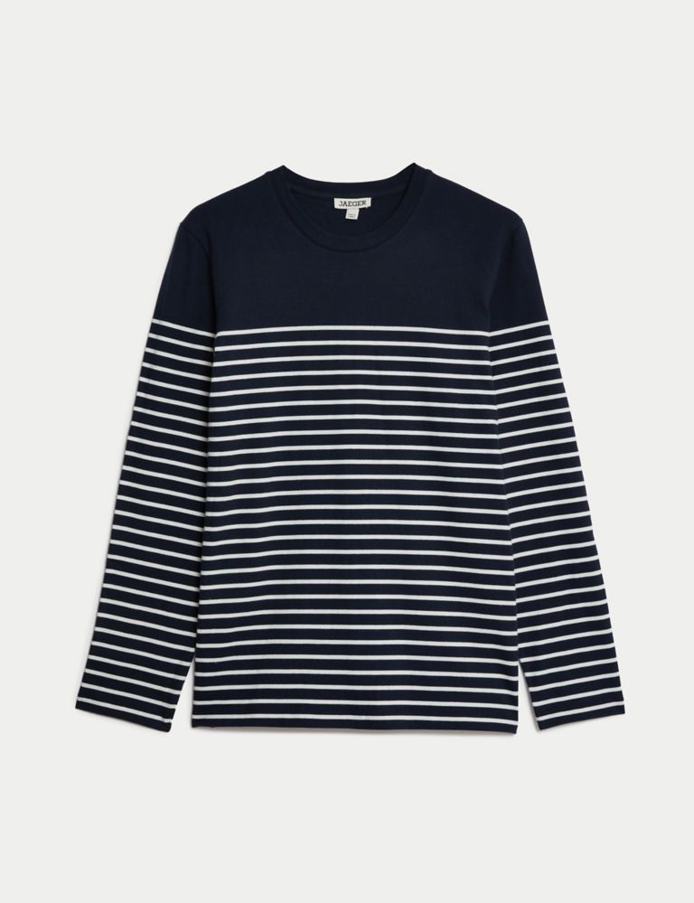 Pure Cotton Striped Heavy Weight T-Shirt 1 of 2