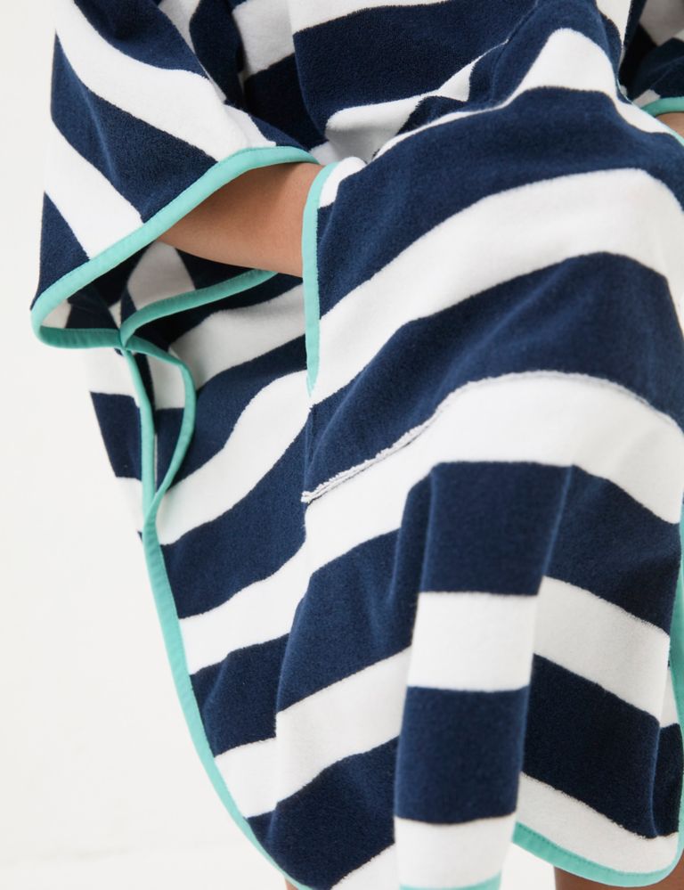 Pure Cotton Striped Hooded Poncho 5 of 5