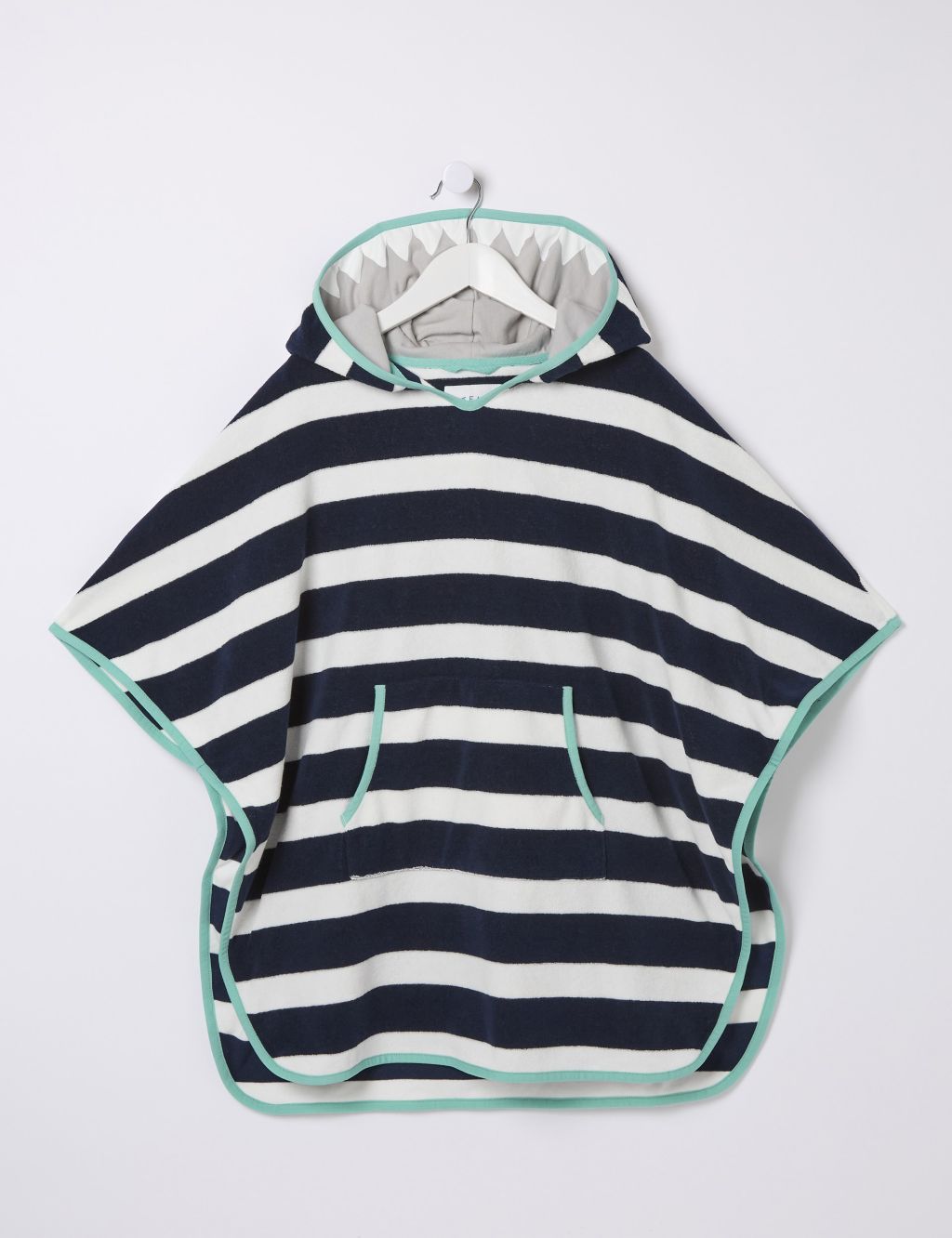 Pure Cotton Striped Hooded Poncho 1 of 5