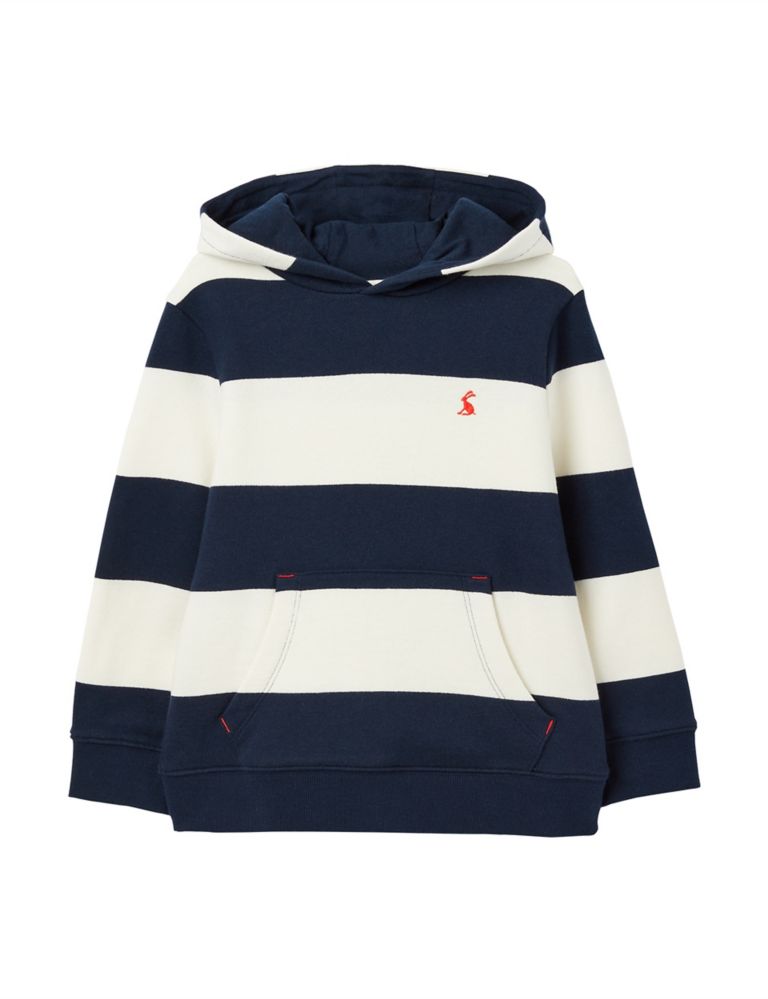 Pure Cotton Striped Hoodie (2-12 Yrs) 1 of 5