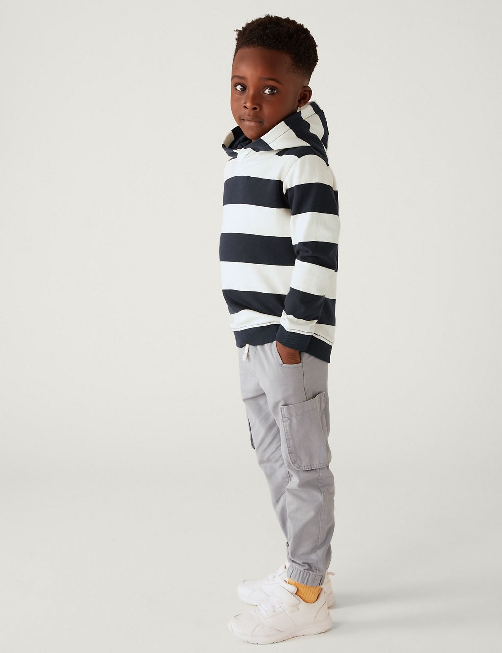 Pure Cotton Striped Hoodie (2-8 Yrs) 2 of 4