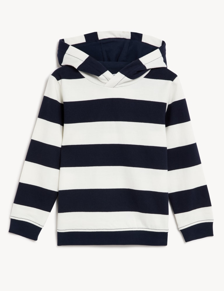 Pure Cotton Striped Hoodie (2-8 Yrs) 2 of 4