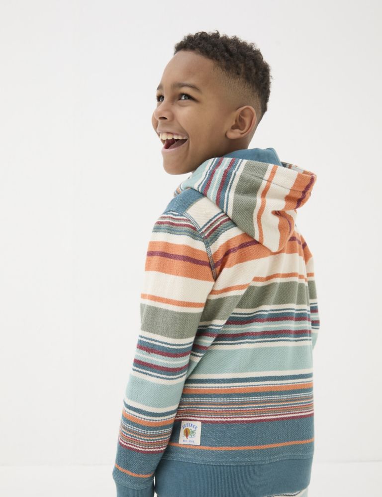 Pure Cotton Striped Hoodie (3-13 Yrs) 4 of 4