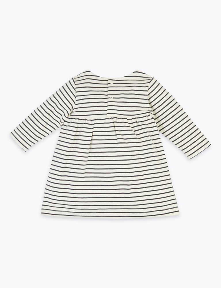 Pure Cotton Striped Jersey Dress (7lbs-3 Yrs) 2 of 3