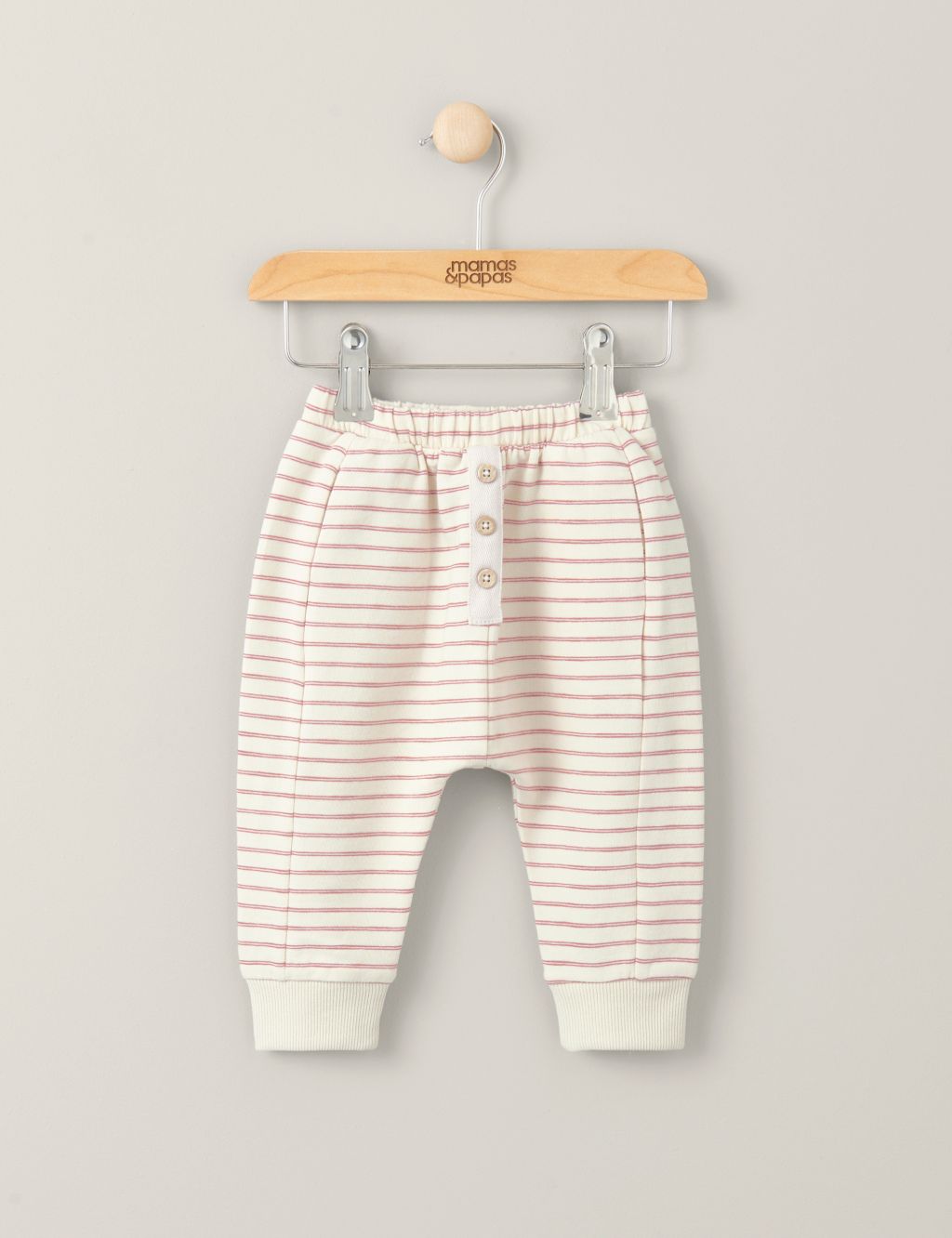 Pure Cotton Striped Joggers (0-3 Yrs) 1 of 2