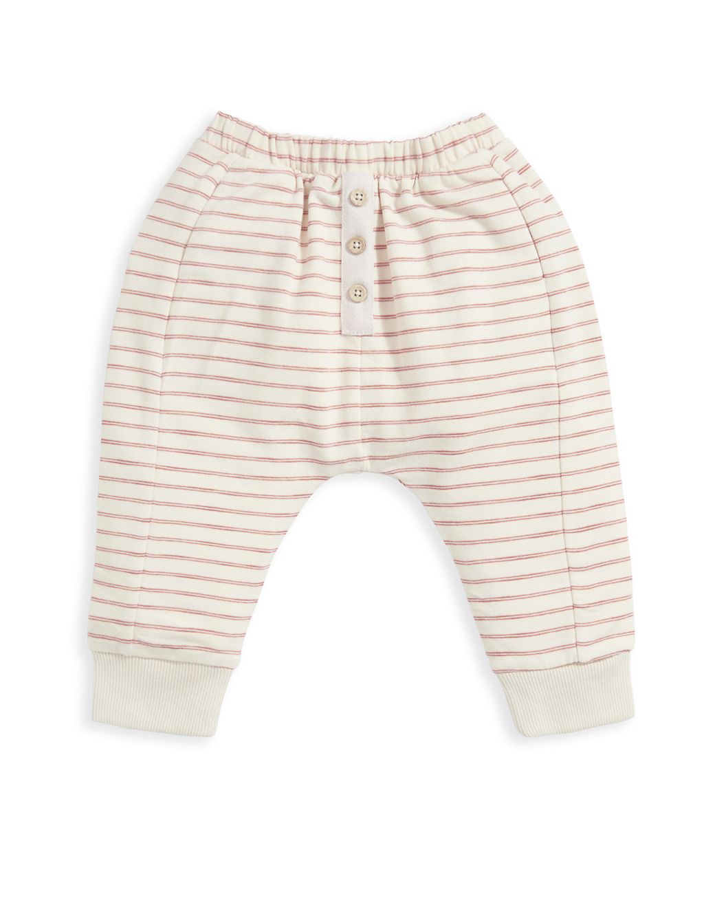 Pure Cotton Striped Joggers (0-3 Yrs) 2 of 2