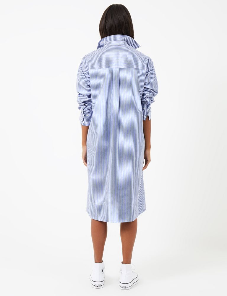 Pure Cotton Striped Knee Length Shirt Dress 2 of 2