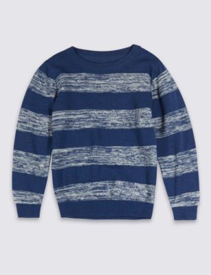 Pure Cotton Striped Knit Jumper (1-7 Years) Image 2 of 3