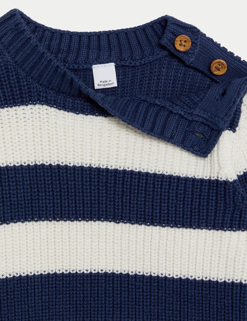 Pure Cotton Striped Knitted Jumper (0-3 Yrs) 4 of 5