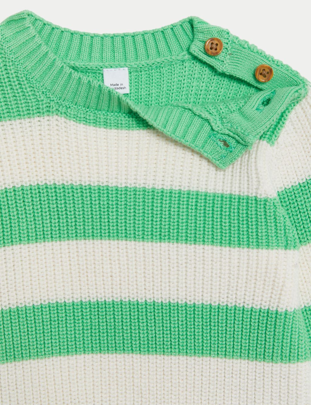 Pure Cotton Striped Knitted Jumper (0-3 Yrs) 2 of 3