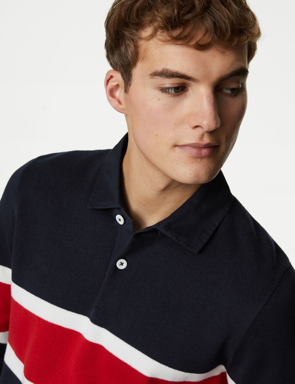 Pure Cotton Striped Knitted Rugby Shirt | M&S Collection | M&S