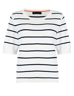 Pure Cotton Striped Knitted T-Shirt Image 2 of 4