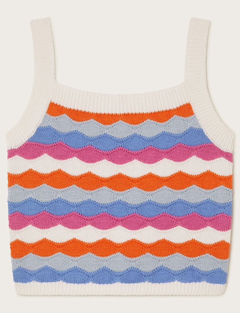 Pure Cotton Striped Knitted Top (3-13 Yrs) 2 of 4