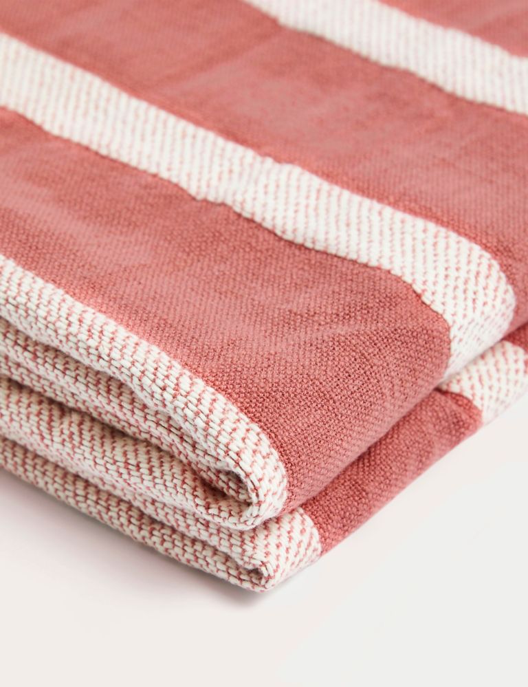 Pure Cotton Striped Lightweight Throw 5 of 7