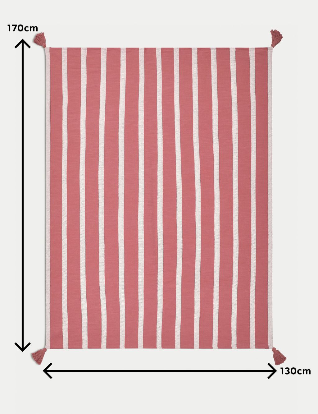 Pure Cotton Striped Lightweight Throw 6 of 8