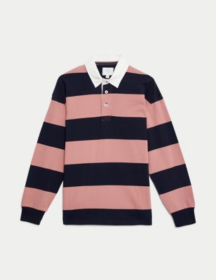 Pure Cotton Striped Long Sleeve Rugby Shirt Image 2 of 7