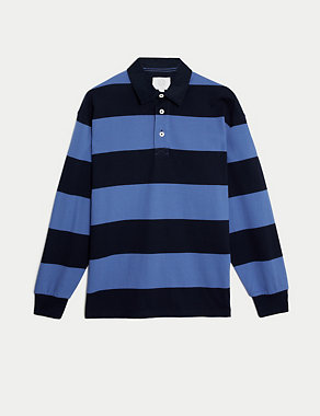 Pure Cotton Striped Long Sleeve Rugby Shirt Image 2 of 5