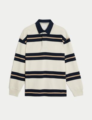 Pure Cotton Striped Long Sleeve Rugby Shirt Image 2 of 5