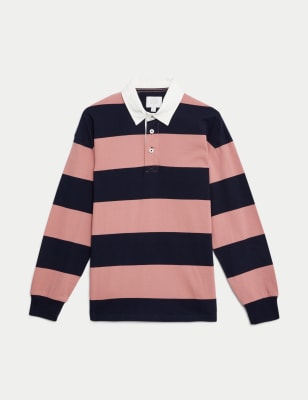 Mens striped rugby shirts long clearance sleeve