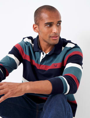 Pure Cotton Striped Long Sleeve Rugby Shirt | Crew Clothing | M&S