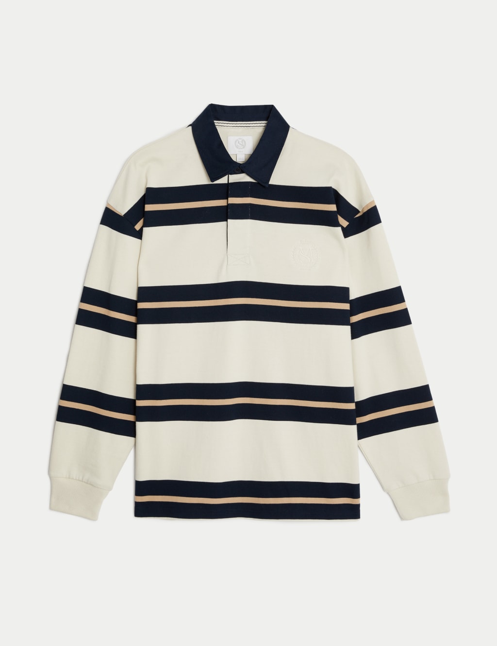 Pure Cotton Striped Long Sleeve Rugby Shirt M&S Collection M&S