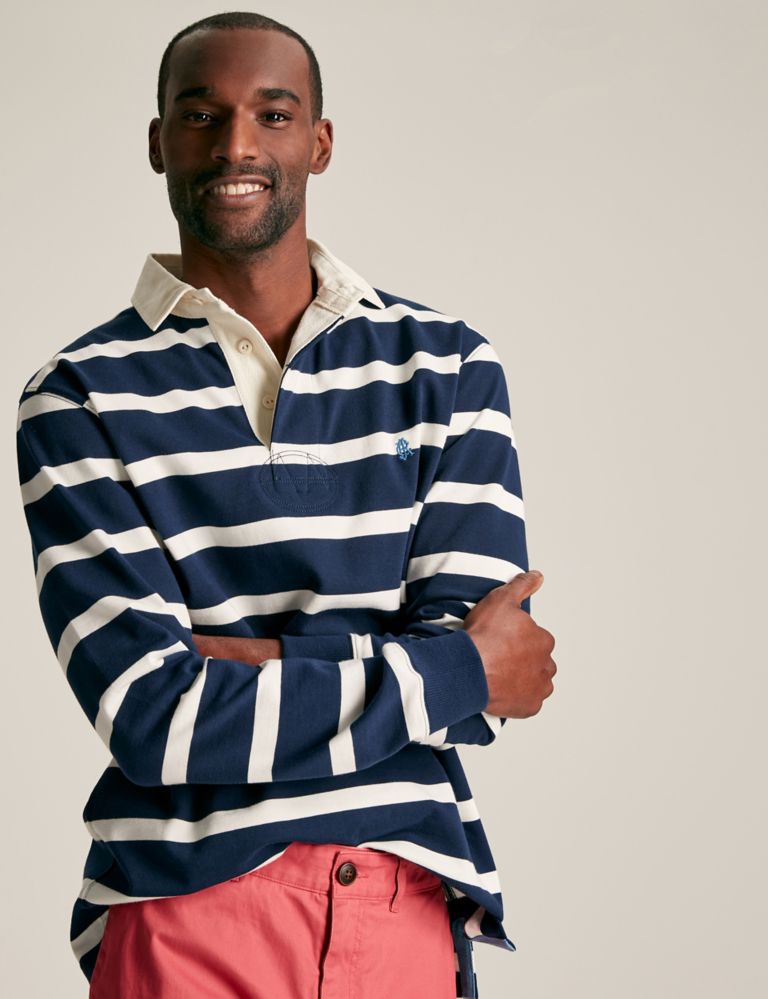 Pure Cotton Striped Long Sleeve Rugby Shirt 1 of 6