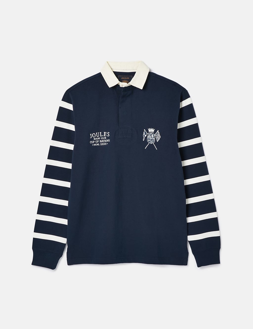 Pure Cotton Striped Long Sleeve Rugby Shirt 1 of 7