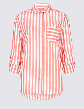 Pure Cotton Striped Long Sleeve Shirt Image 2 of 5