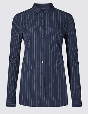 Pure Cotton Striped Long Sleeve Shirt Image 2 of 4