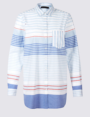 Pure Cotton Striped Long Sleeve Shirt Image 2 of 4