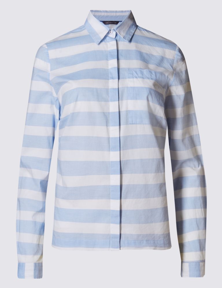 Pure Cotton Striped Long Sleeve Shirt 2 of 4
