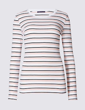 Pure Cotton Striped Long Sleeve T-Shirt Image 2 of 4
