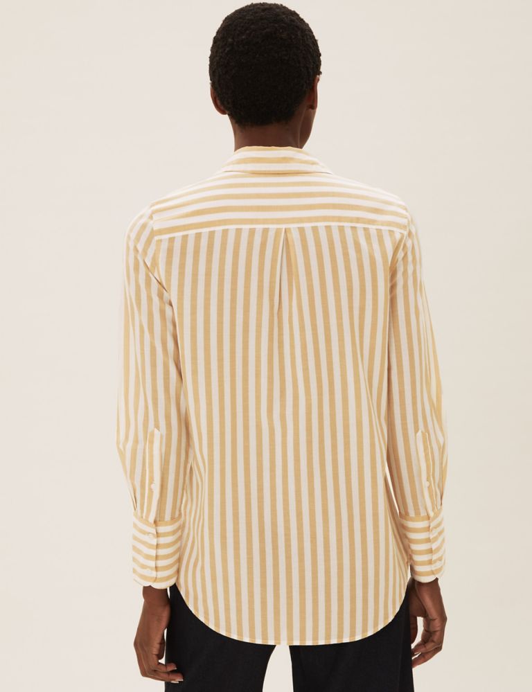 Pure Cotton Striped Longline Shirt 4 of 6