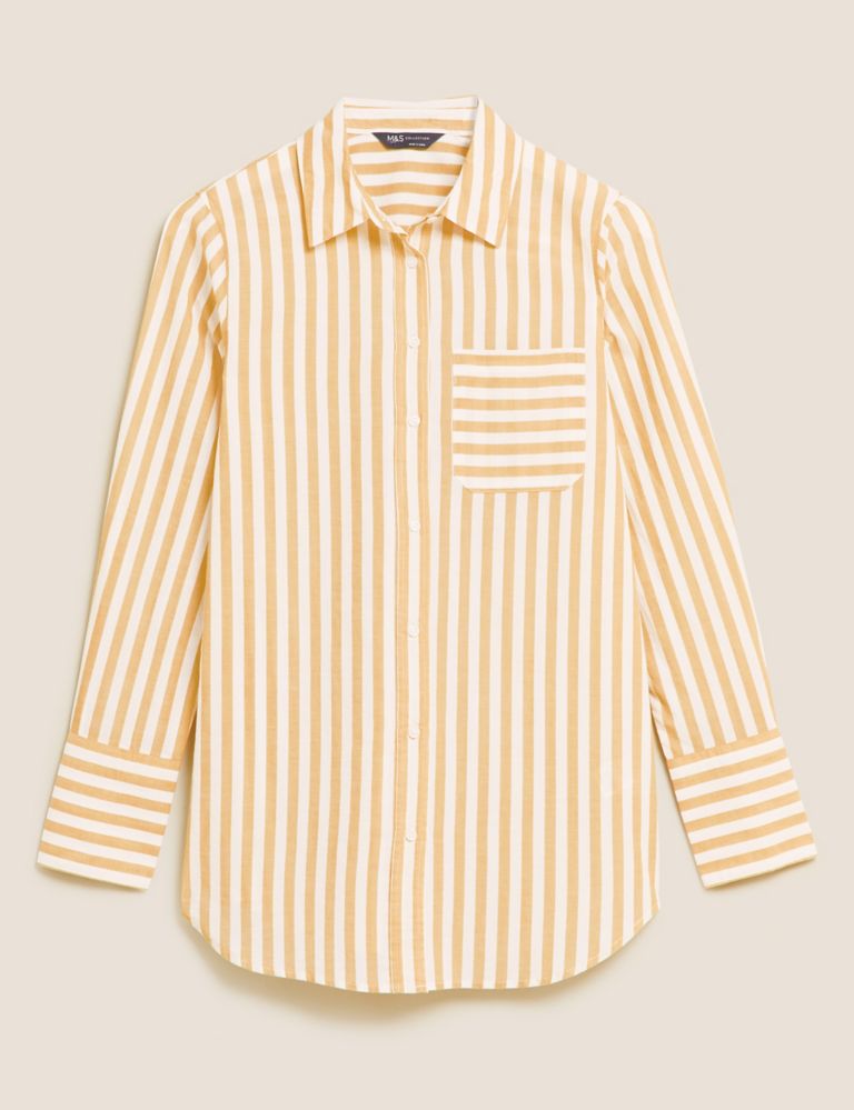 Pure Cotton Striped Longline Shirt 2 of 6