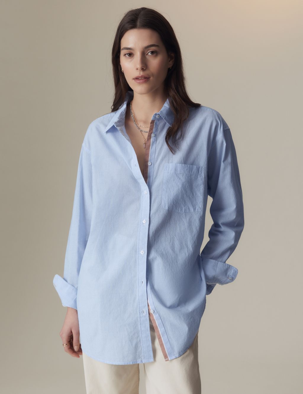 Pure Cotton Striped Longline Shirt | Per Una | M&S
