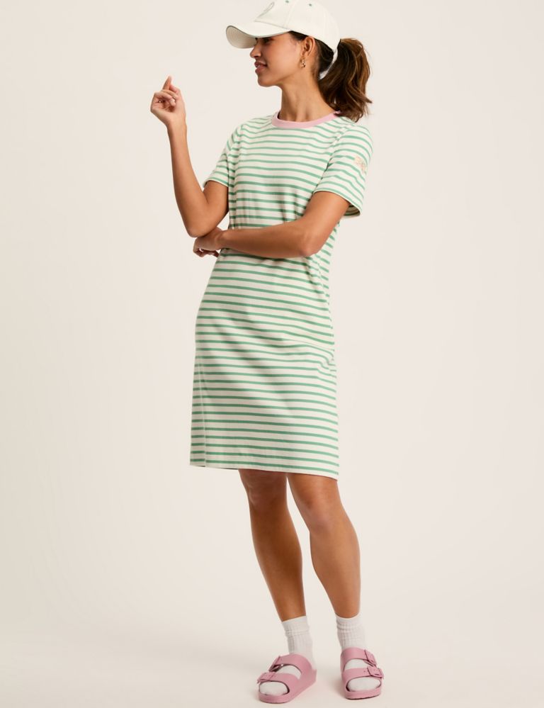 Pure Cotton Striped Mini T-Shirt Dress 1 of 6