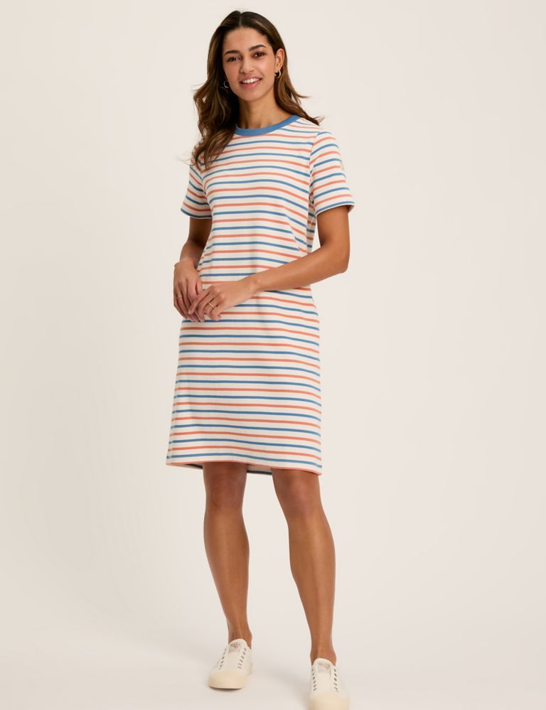 Pure Cotton Striped Mini T-shirt Dress 1 of 6