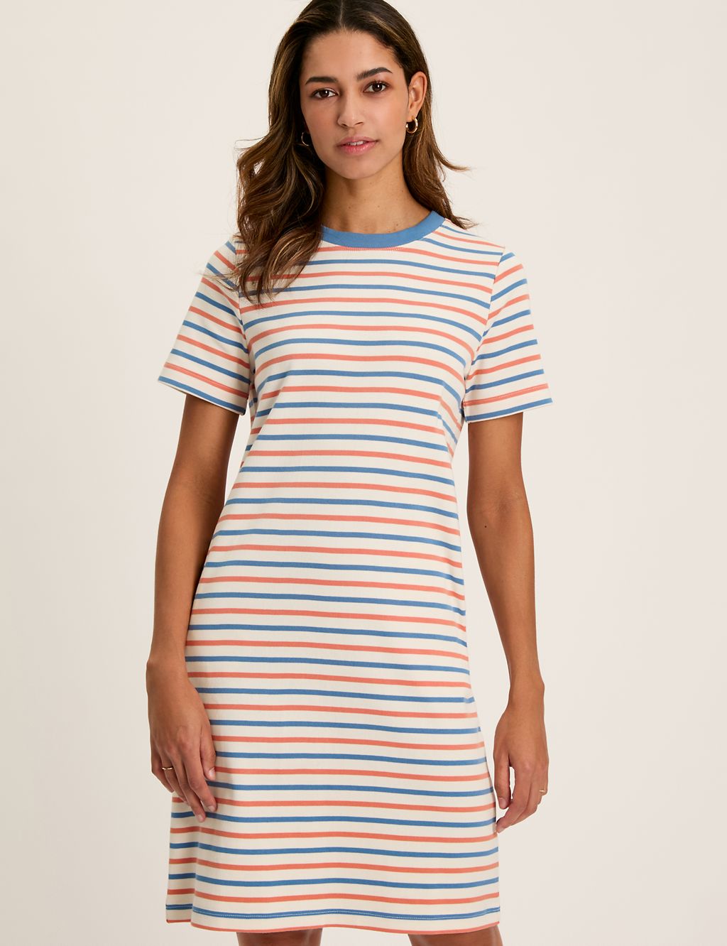 Pure Cotton Striped Mini T-shirt Dress 2 of 6