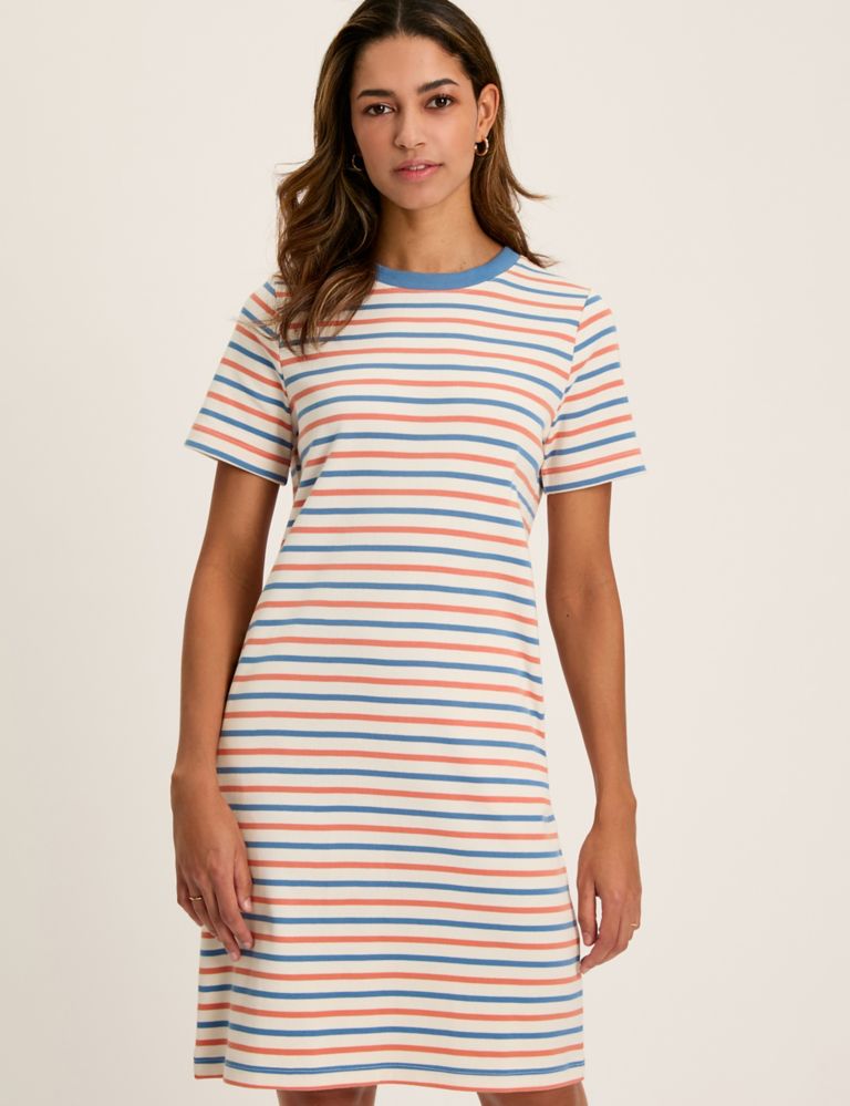 Pure Cotton Striped Mini T-shirt Dress 3 of 6