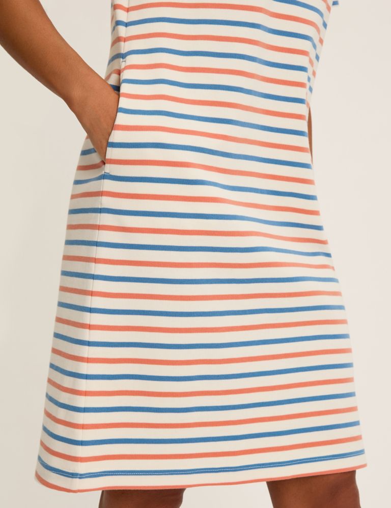 Pure Cotton Striped Mini T-shirt Dress 6 of 6