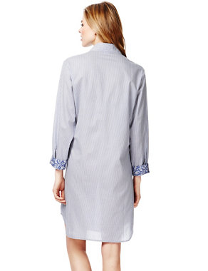Pure Cotton Striped Nightshirt Image 2 of 4