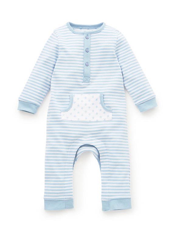 Pure Cotton Striped Onesie Image 1 of 2