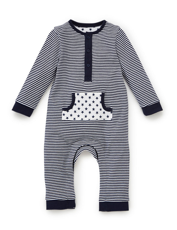 Pure Cotton Striped Onesie Image 1 of 2