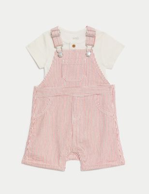 Pure Cotton Striped Outfit (0-3 Yrs) Image 2 of 9