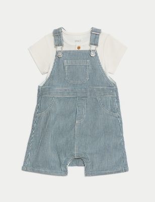 Pure Cotton Striped Outfit (0-3 Yrs) Image 2 of 9